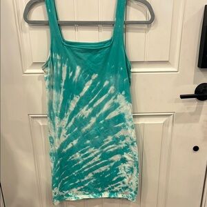 Wild Fable Blue teal and white Tie-Dye mini dress